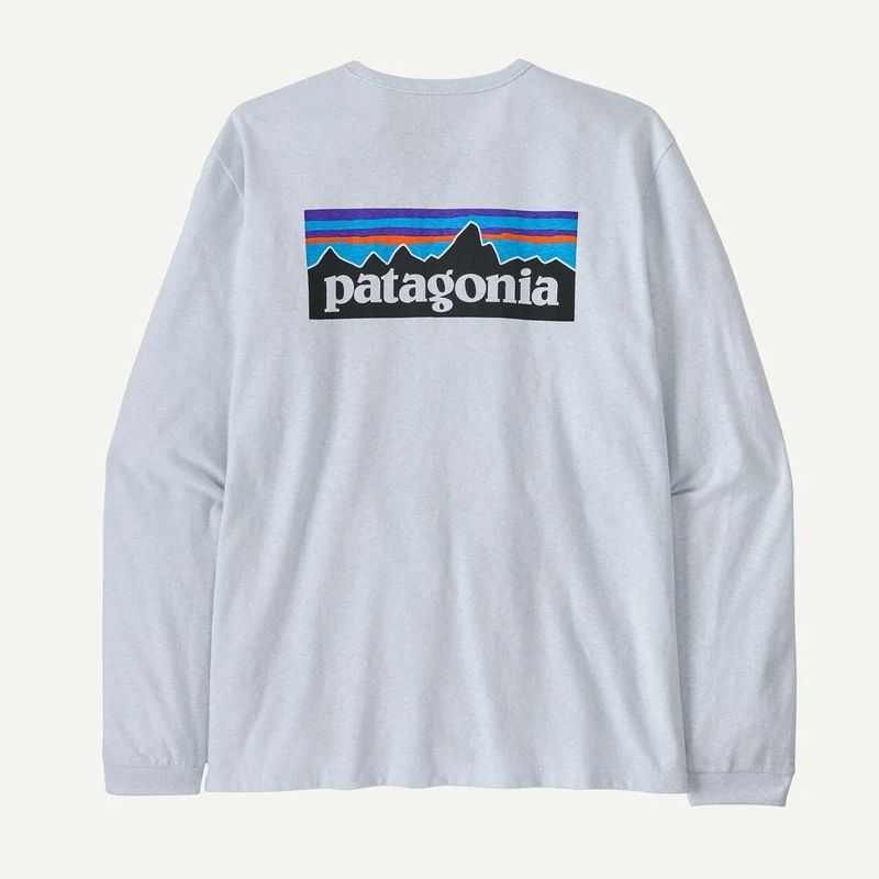 Patagonia Damen Long Sleeve P 6 Logo Respnsibili Tee Weiß