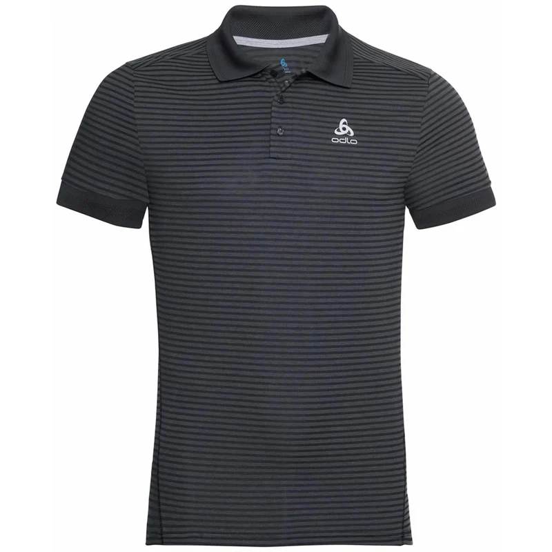 Odlo T-Shirt Nikko Dry Polo black / odlo steel grey / stripes