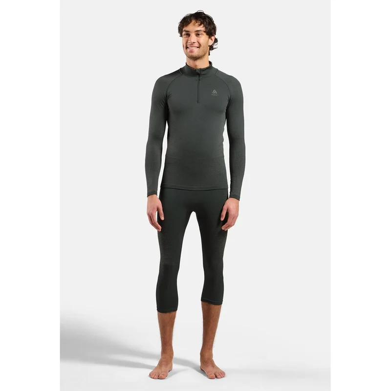 Odlo Herren Performance Warm Base Layer Tights 3/4 Urban Chic