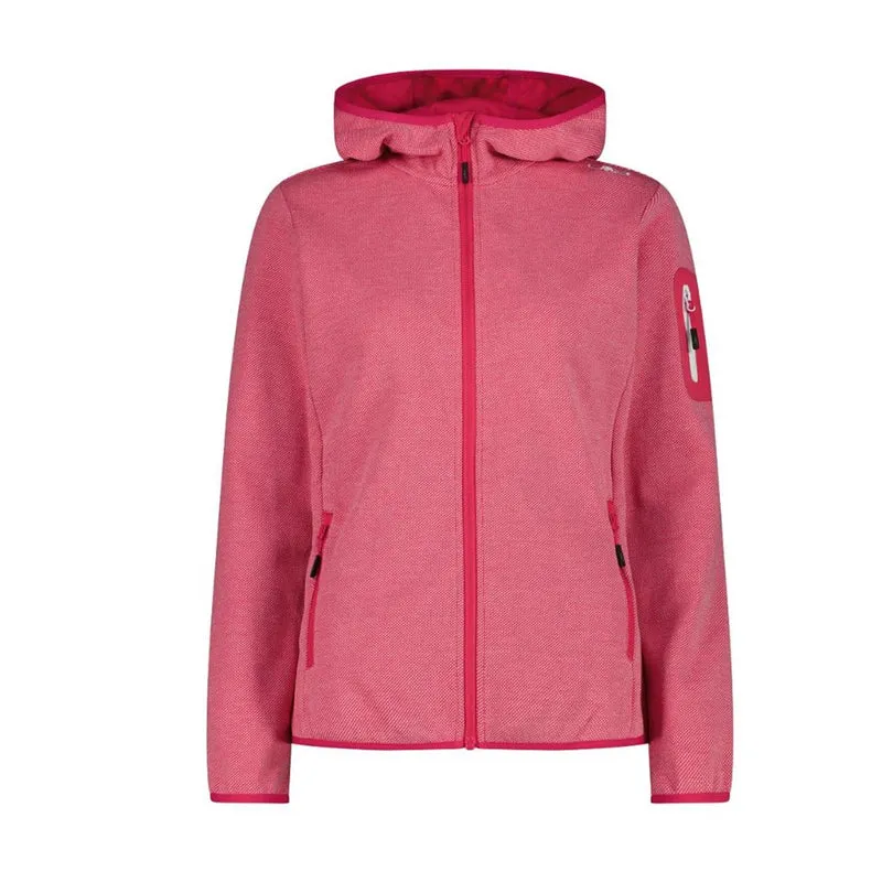 CMP Woman Jacket Fix Hood magenta bianco Damen Fleecejacke