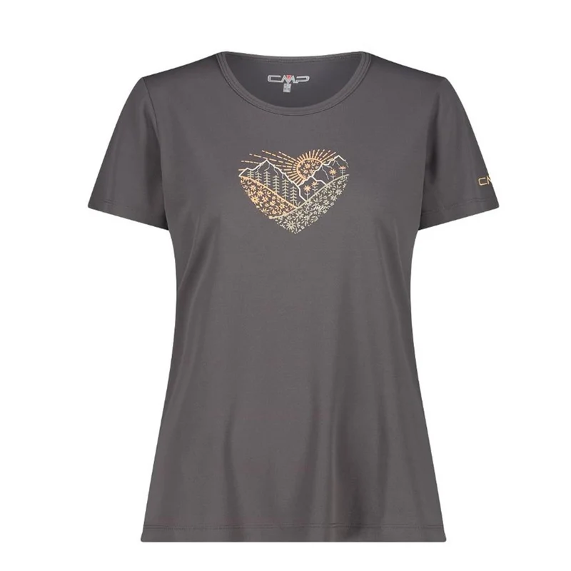 CMP Sport Woman Piqué T-Shirt mit Print terra