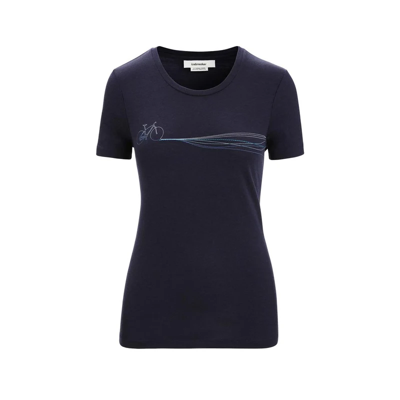 Icebreaker W Tech Lite II SS Tee Cadence Paths midnight navy Damen T-Shirt