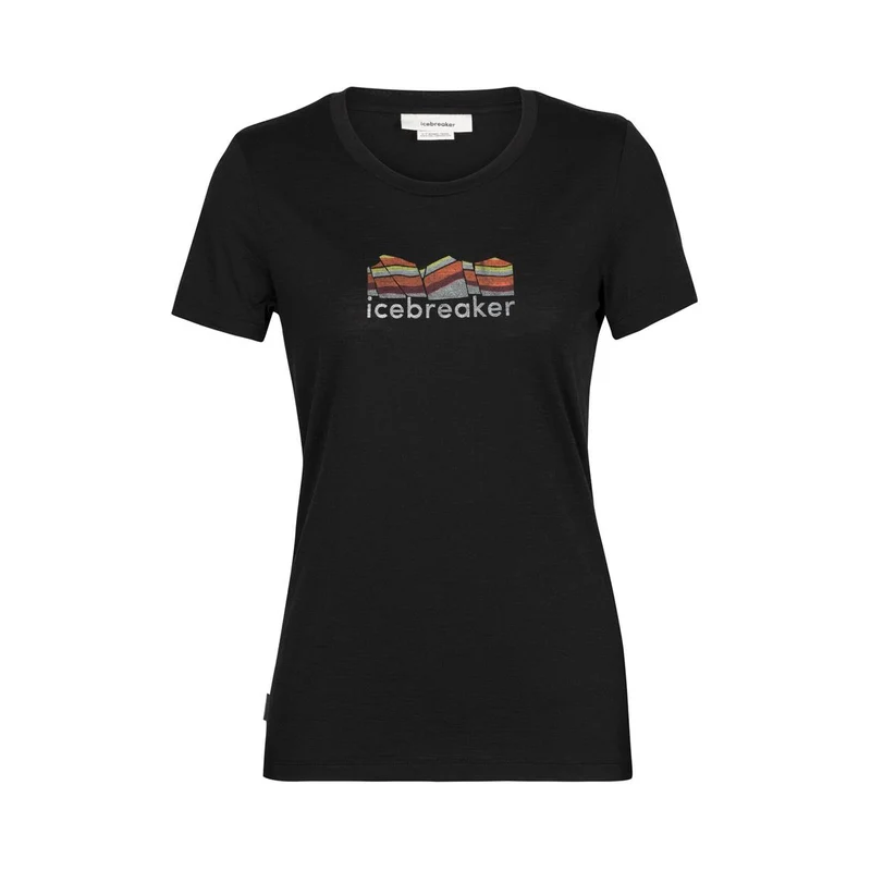 Icebreaker W Sphere II SS Tee Mountain Geology black Damen T-Shirt